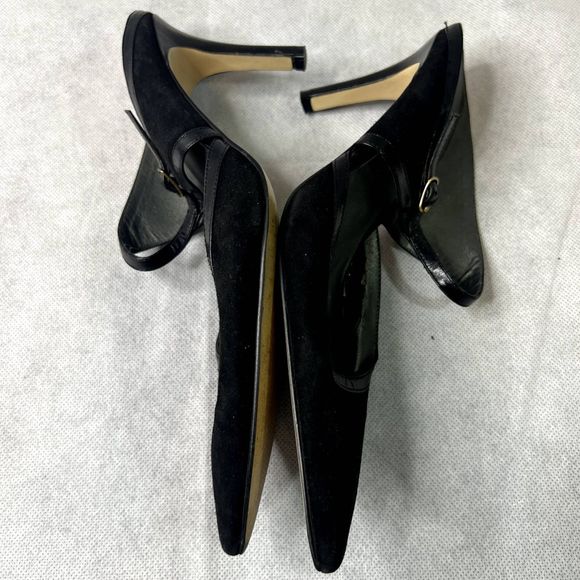 Nine West Strap Slip On Pumps Kitten Heel Black Size 9M - Picture 3 of 10